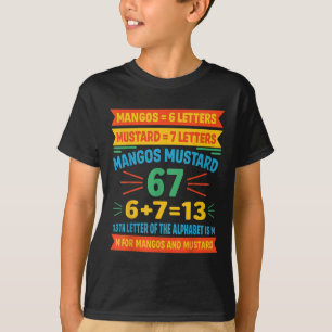 Mangos Mostarda 67 Camiseta Código Divertido Alfab