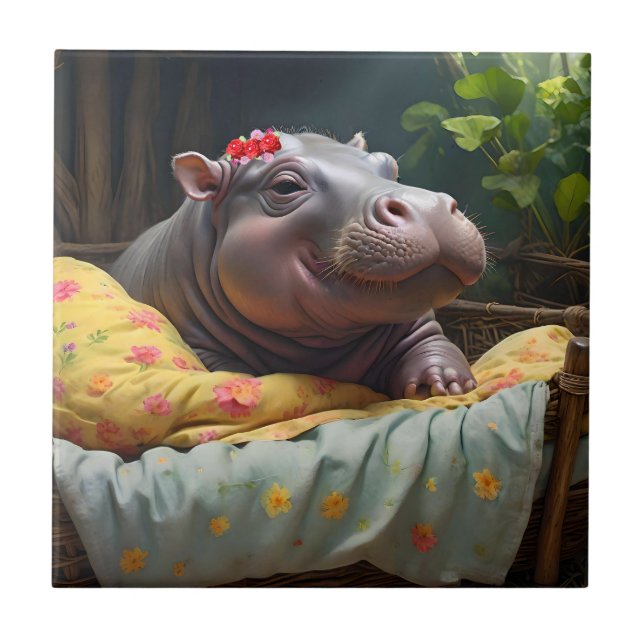 "Manhã: Bebês Acordares de Hippo na Cesta, (Frente)
