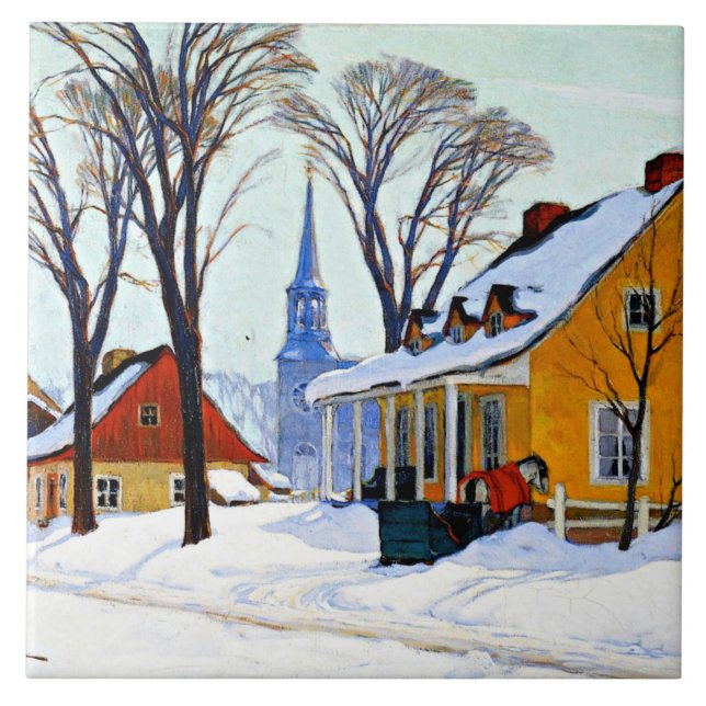 Manhã de inverno, belas artes por Clarence Gagnon (Frente)