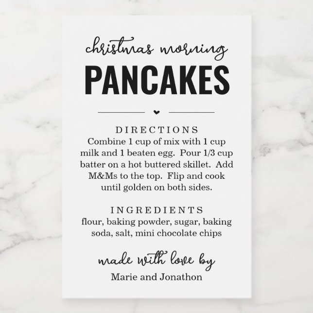 Manhã de Natal Mistura de panquecas com etiqueta d (Rótulo Único)