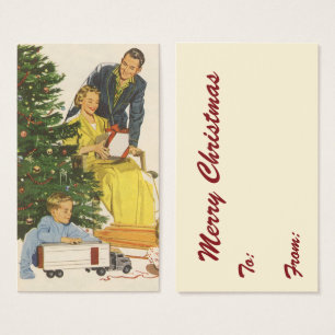 Manhã de Natal Vintage, Família Abrindo Presentes