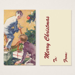 Manhã dos natais vintages, Crianças com Presentes