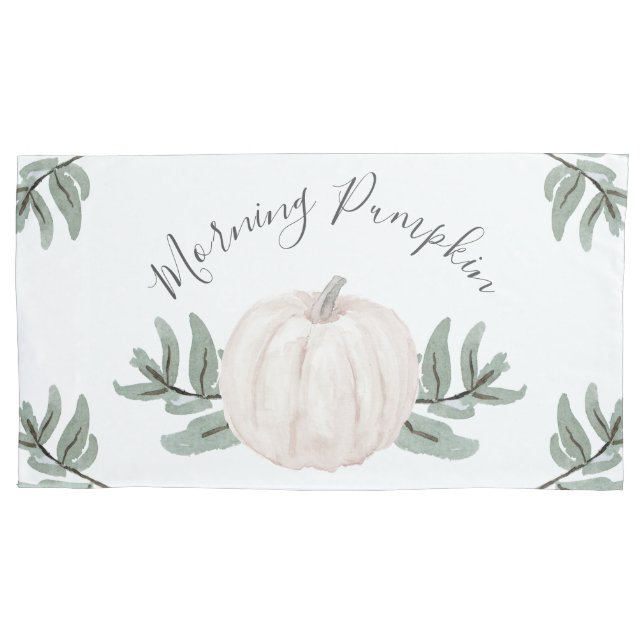 Manhã Pumpkin Pastel Watercolor com Folhas de Qued (Frente)