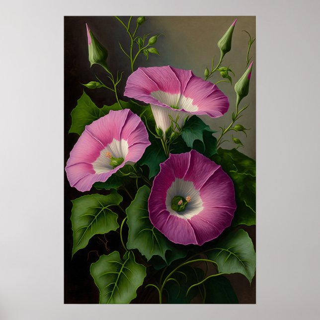 Manhã Rosa Glória Flores Impressão (Frente)