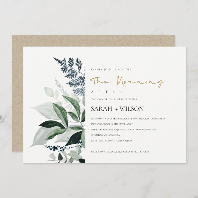 Manhã Verde Sobre A Fauna Tropical Após Convite (Frente/Verso)