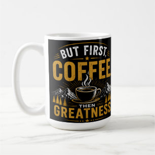 Manhãs frescas com caneca de café pepup