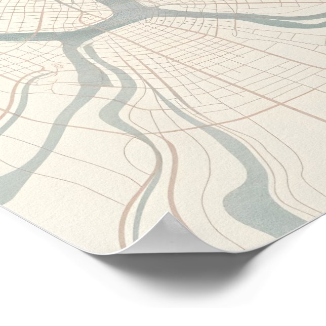 Manhattan Map Wall Art Poster Minimalist New York  (Borda)
