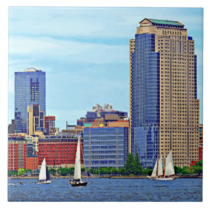 Manhattan NY - Três Barcos Por Manhattan Skyline