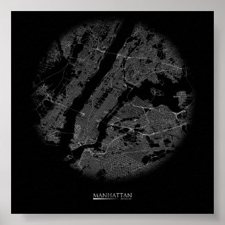 Manhattan Road Map Poster