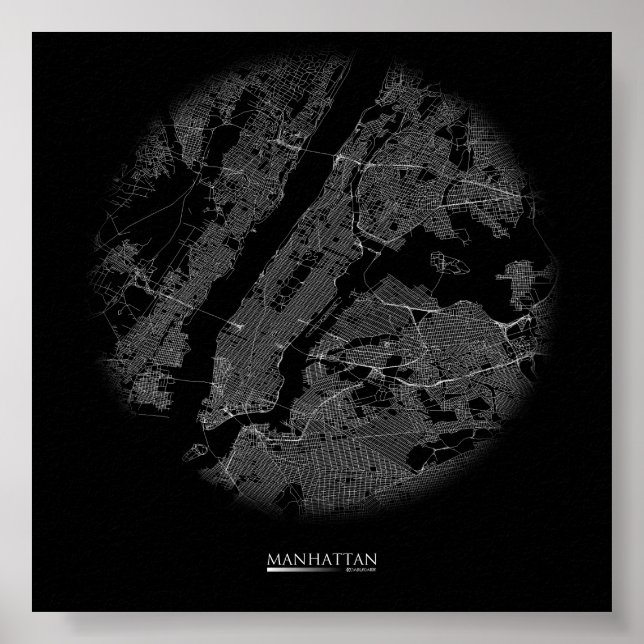 Manhattan Road Map Poster (Frente)
