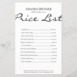Manicure Nail Salon Price List Simples Folheto Bra