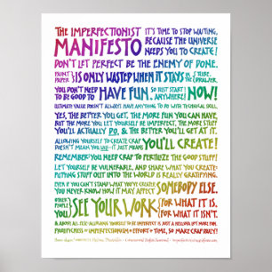 Manifesto imperfeccionista Poster - Arco-íris Bran