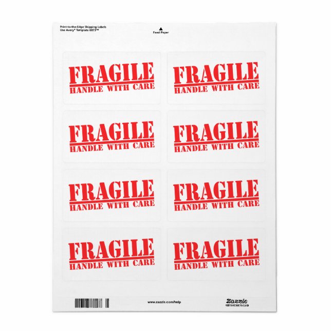 Manipulador Frágil com Tratamento Etiquetas de Ent (Toda a folha)