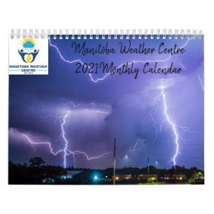 Manitoba Weather Center 2021 Calendário Mensal