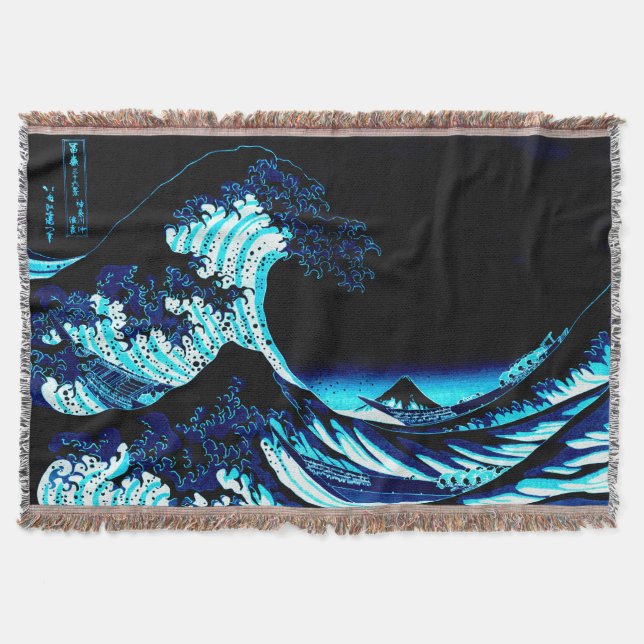 Manta A Grande Onda Azul Profundo (Frente)