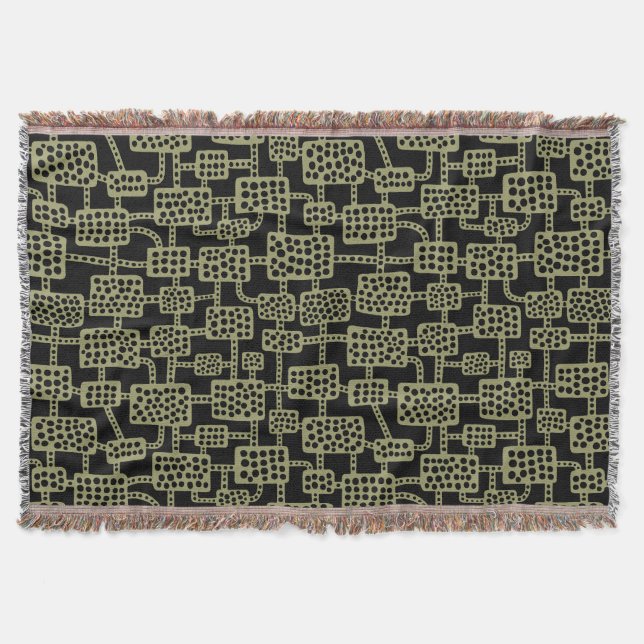 Manta Abstrato 041113 - Khaki em preto (Frente)