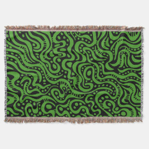 Manta Abstrato 041211 - Verde abacado com preto