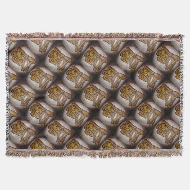 Manta Abstrato Amadurece Arte Contemporânea Em Ochre E N (Frente)