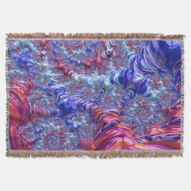 Manta Abstrato Digital Fractal Colorido Trippy Groovy (Frente)