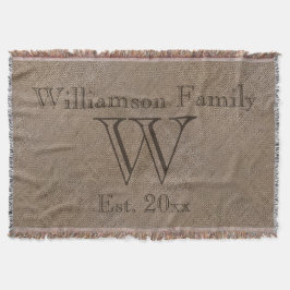 Manta Afganância Russo Personalizada da Família Burlap-L