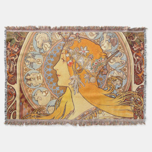 Manta Alfonse Mucha Zodiac Art Nouveau Mulher
