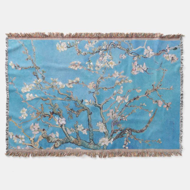 Manta Almond Blossoms Blue Vincent van Gogh Art Painting (Frente)