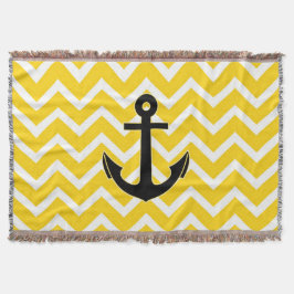 Manta Âncora de Chevron Amarelo Dourado