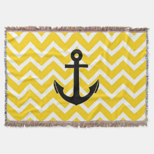 Manta Âncora de Chevron Amarelo Dourado