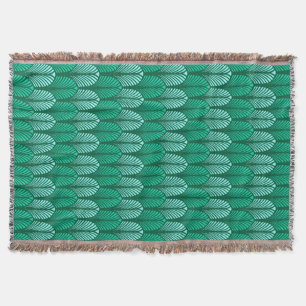 Manta Art Deco Feather Standard, Turquoise e Aqua