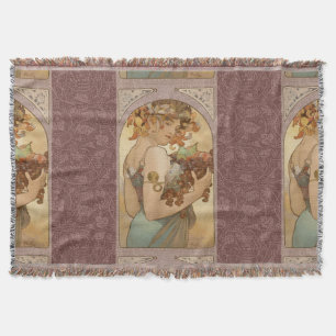 Manta Art Nouveau Mulher Mucha Linda