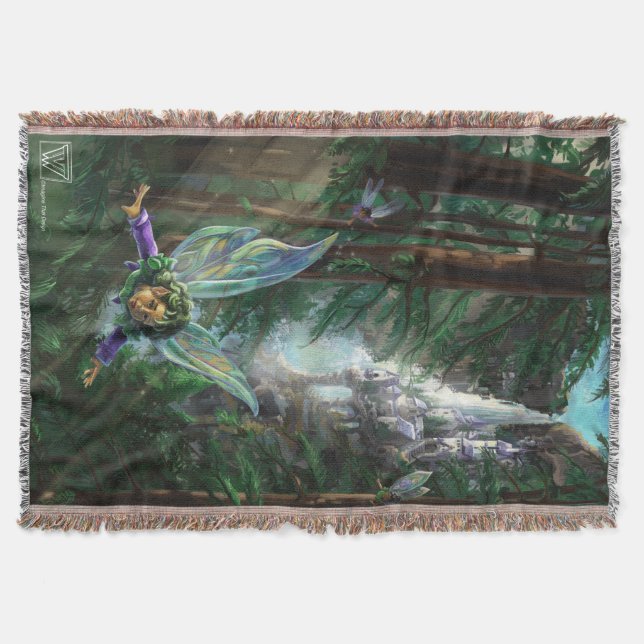 Manta Arte de fantasia de fadas e castelos (Frente)