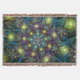 Manta Arte Fractal Roxa Roxa Abstrato brilhante iluminad