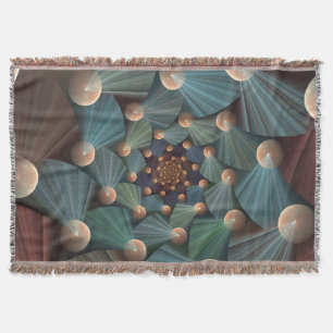 Manta Arte moderna do Fractal com profundidade, Brown,
