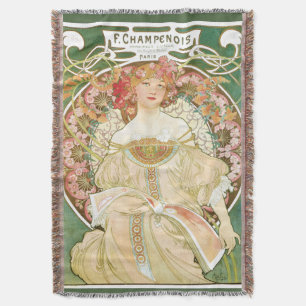 Manta Arte Nova Antiga, Champenois por Alphonse Mucha