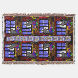 Manta asno e pássaro na neve