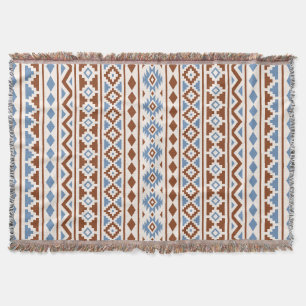 Manta Aztec Essência Vertical Ptn II Creme Azul
