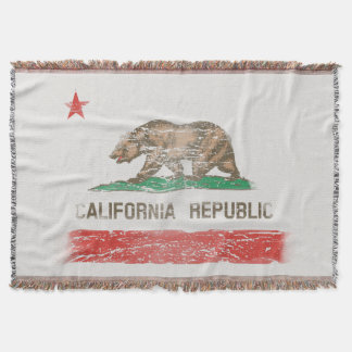 Manta Bandeira afligida vintage do estado de Califórnia