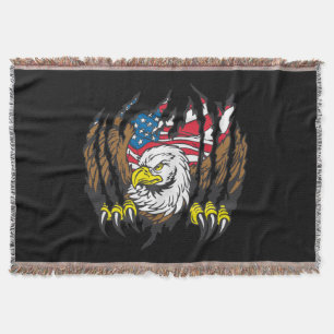Manta Bandeira americana patriótica dos EUA da águia