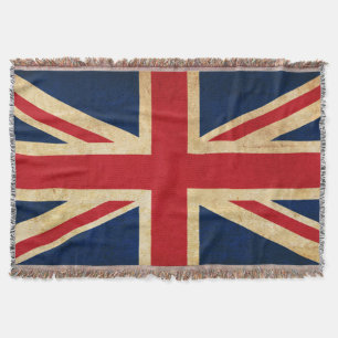 Manta Bandeira velha Union Jack de Reino Unido do Grunge