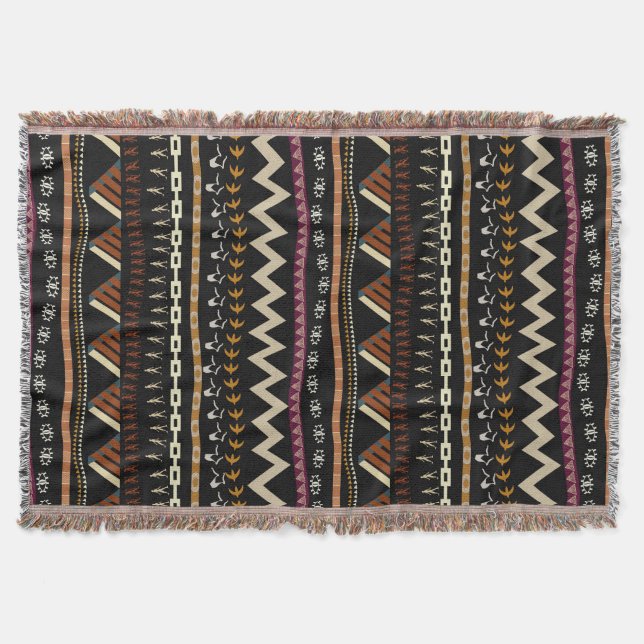 Manta Banheta de Design de striping tribal (Frente)