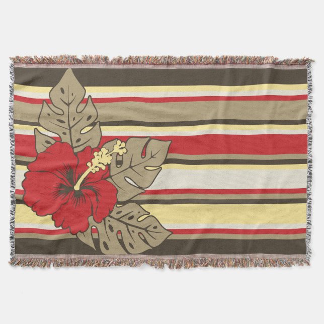 Manta Banzai Beach Hawaiian Hibiscus Strike Blanket (Frente)