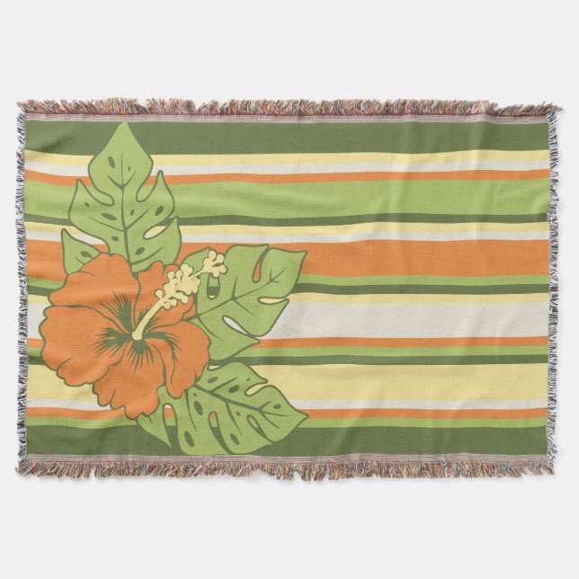 Manta Banzai Beach Hawaiian Hibiscus Strike Blanket (Frente)