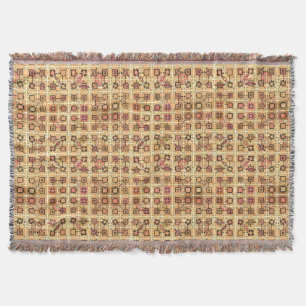 Manta Batik tribal - castanho chocolate e tan do camelo