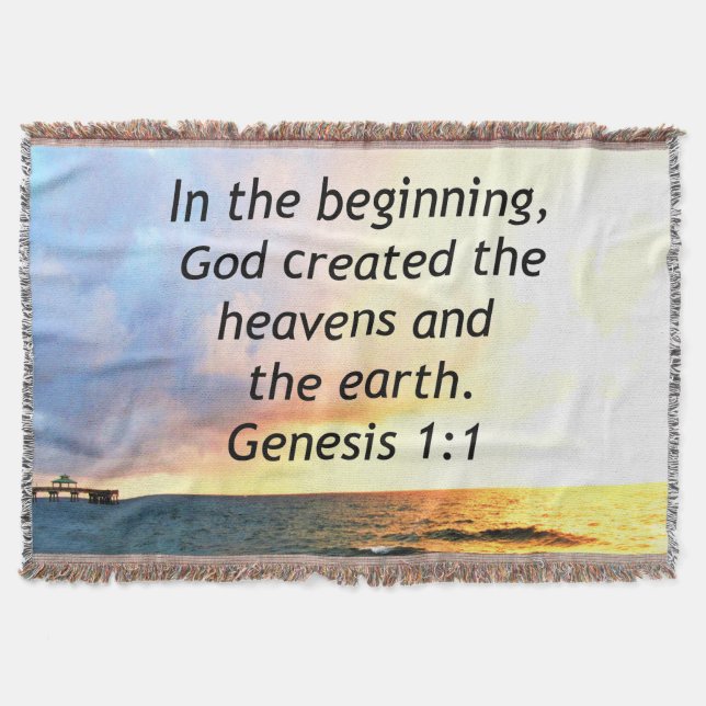 MANTA BELA GÊNESE 1:1 FOTO SUNRISTA DE COTAÇÃO DE BÍBLIA (Frente)