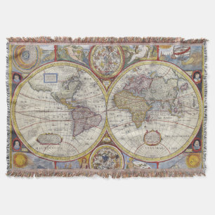 Manta Belos Mapas Antigos do Mundo Vintage