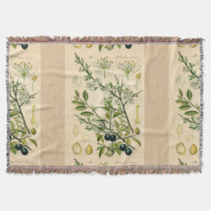 Manta Berry Impressão Botânico Antiquado Blackthorn