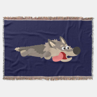 Manta Blanket de Lobo de Cartoon de Frota Bonita