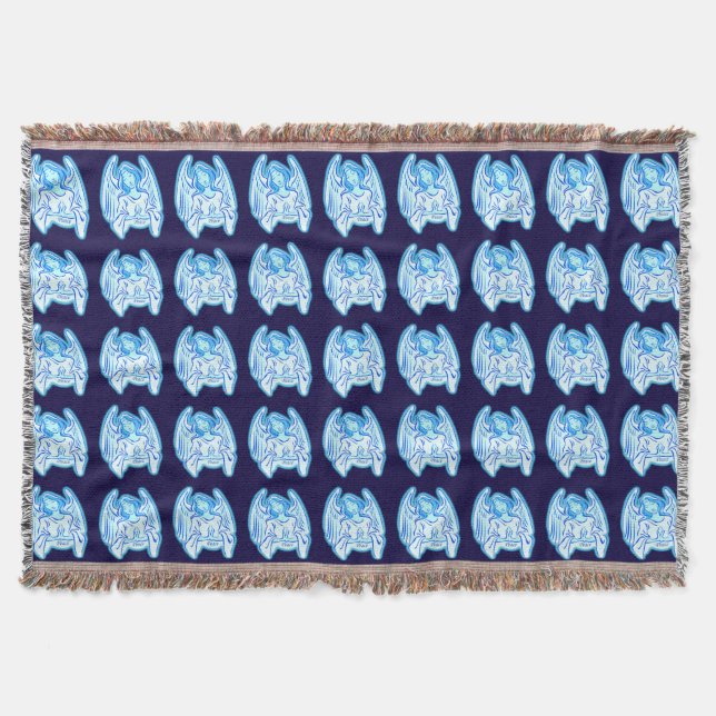 Manta Blue Peace Angel Throw Blanket (Frente)