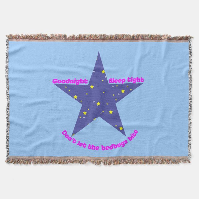 Manta Boa Noite Dormindo Estrela Apertada (Frente)