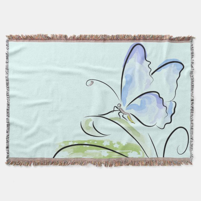 Manta Borboleta que senta-se na grama sobre o campo de (Frente)